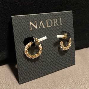 Nadri Cubic Zirconia Huggie Hoop Earrings